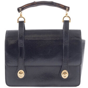Gucci bag bamboo leather black